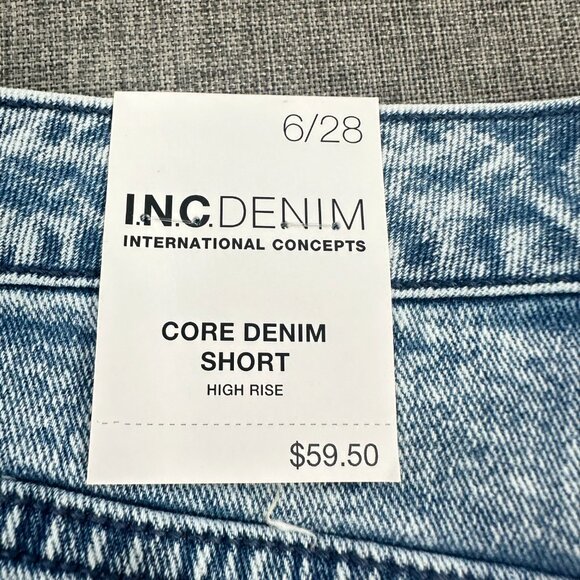 NEW! INC International Concepts Denim Shorts 6/28 Core Denim High Rise $59.50 - Picture 9 of 10